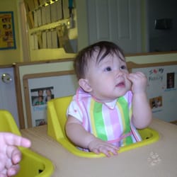 Halsey Schools Infant Center & Preschool in Woodland Hills - We teach the babies how to sign. She is saying "eat."