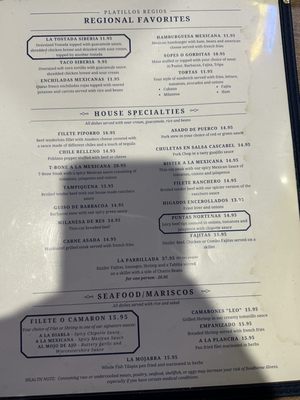 Menu photo 5 Monterrey Mexican Restaurant Dallas, TX
