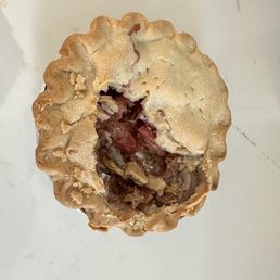 Strawberry Rhubarb pie - this is as much as we ate before throwing it out.