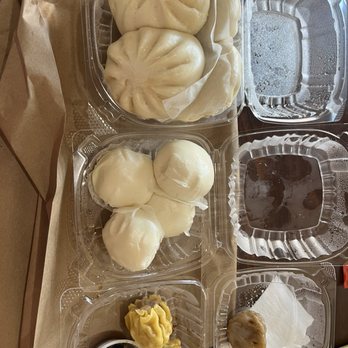 Joy Luck House - Left to right Steamed Roast Pork Bun (4 pcs) Mini Custard Bun 4pcs) shumai - Chinese Near Me - Washington, DC, District of Columbia