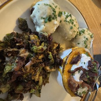 Water Street Tavern - Chicken cordon blue, Brussels sprouts and loaded mashed potatoes - American Near Me - Stoughton, Wisconsin