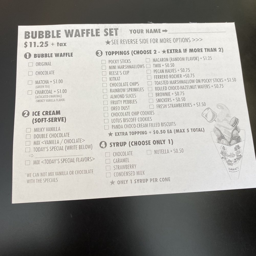 Double Three - June 2023 Menu - Ice Cream & Frozen Yogurt Near Me - Honolulu, Hawaii Double Three - June 2023 Menu - Ice Cream & Frozen Yogurt Near Me - Honolulu, Hawaii