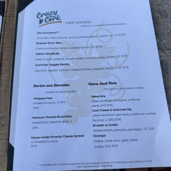 The Crazy Cork Wine Bar - Menu - Wine Bars Near Me - Oviedo, Florida The Crazy Cork Wine Bar - Menu - Wine Bars Near Me - Oviedo, Florida
