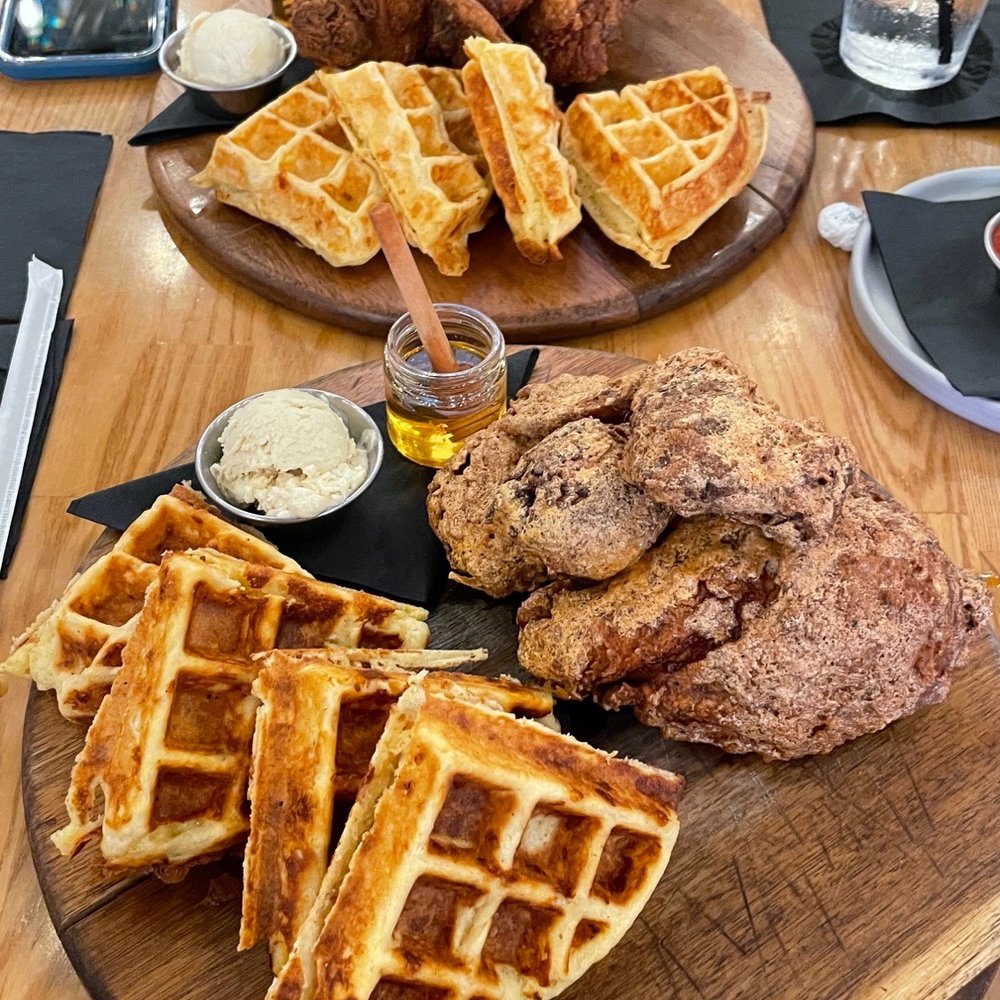 Batch Local Kitchen - Both Nashville Hot and Regular Chicken 'n' Waffles - Cocktail Bars Near Me - West Palm Beach, Florida