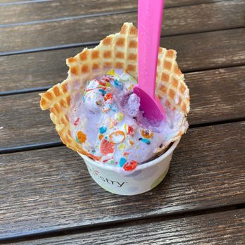 Creamistry - a pink spoon sticking out of a waffle - Ice Cream & Frozen Yogurt Near Me - Houston, Texas Creamistry - a pink spoon sticking out of a waffle - Ice Cream & Frozen Yogurt Near Me - Houston, Texas