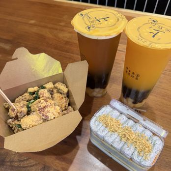Shang Yu Lin - Popcorn Chicken, Black Sesame Mochi Cake, YinYang Boba Original Tea, Mango Green Tea with YinYang Boba - Bubble Tea Near Me - Cupertino, California Shang Yu Lin - Popcorn Chicken, Black Sesame Mochi Cake, YinYang Boba Original Tea, Mango Green Tea with YinYang Boba - Bubble Tea Near Me - Cupertino, California