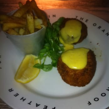Orange Tree - Salmon fish cakes and chips! - Greek Near Me - Solihull, XWM