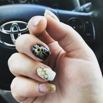 White Orchid Nails - Custom bee decals and a rock-solid topcoat - Nail Salons Near Me - Bullhead city, Arizona White Orchid Nails - Custom bee decals and a rock-solid topcoat - Nail Salons Near Me - Bullhead city, Arizona
