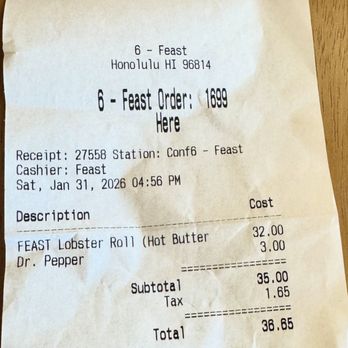 Feast - Snack cost ... - Burgers Near Me - Honolulu, Hawaii