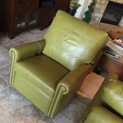 Leather Creations - Green leather, rocks, swivels and reclines!  We love these!