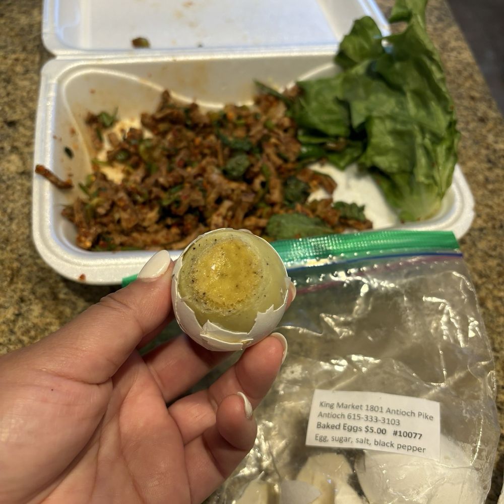 King Market - Larb and baked eggs - Thai Near Me - Antioch, Tennessee King Market - Larb and baked eggs - Thai Near Me - Antioch, Tennessee