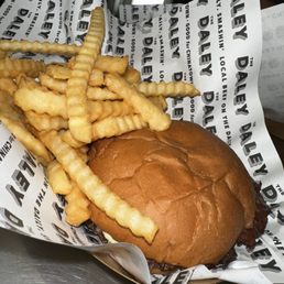 Daley Burger and Fries Daley Burger and Fries