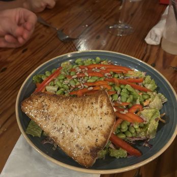The Lobster Trap - Asian Edamame Crunch Salad + Swordfish - Seafood Near Me - Bourne, Massachusetts The Lobster Trap - Asian Edamame Crunch Salad + Swordfish - Seafood Near Me - Bourne, Massachusetts