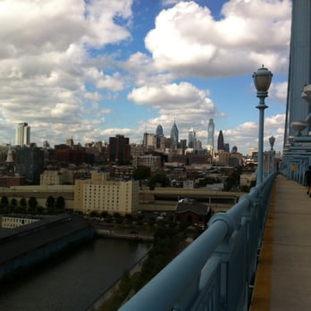 Benjamin Franklin Bridge - Looking back at Philly from mid-way across BFB. - Landmarks & Historical Buildings Near Me