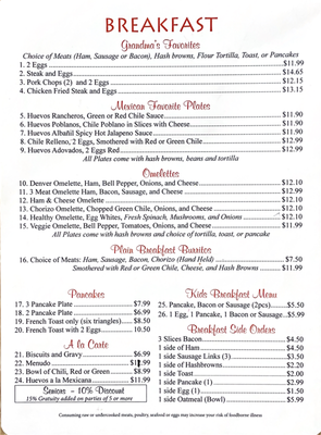 Menu photo 1 Grandmas Kitchen Bloomfield, NM
