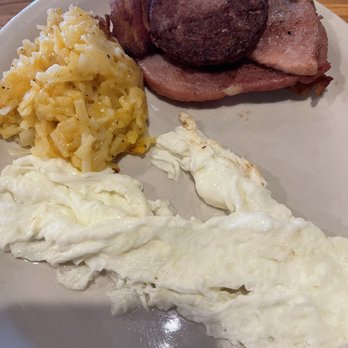 Cracker Barrel Old Country Store - Grandmas Sampler- Egg Whites , Hash Brown Casserole & Country Ham. (Poor food presentation) - American Near Me - Rocky Mount, North Carolina