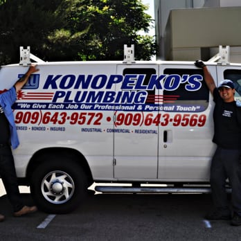Konopelko's Plumbing - Father (owner) and son (employee) posing by our company truck! - Plumbing Near Me - Pomona, California Konopelko's Plumbing - Father (owner) and son (employee) posing by our company truck! - Plumbing Near Me - Pomona, California
