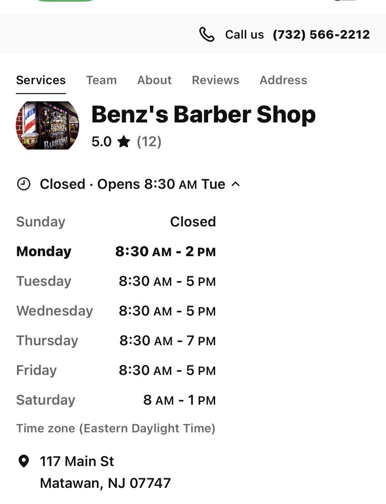 Benz's Barber Shop Logo