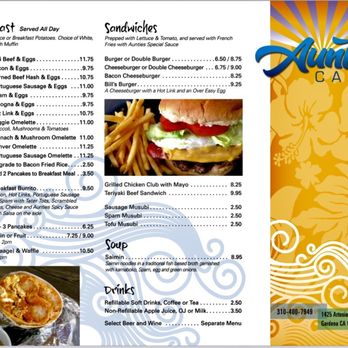 Aunties Cafe - Menu - Breakfast & Brunch Near Me - Gardena, California Aunties Cafe - Menu - Breakfast & Brunch Near Me - Gardena, California