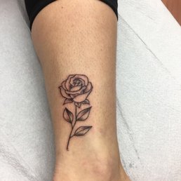 Rose ankle tattoo done by Ximena Rose ankle tattoo done by Ximena