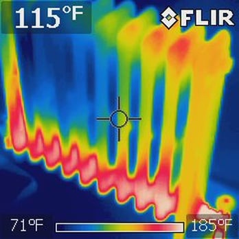 Forbes Plumbing - Infrared view of a radiator heating up. - Plumbing Near Me