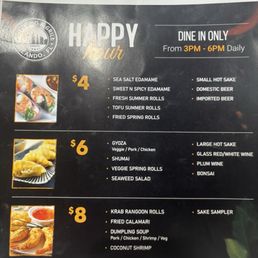 Great happy hour menu