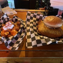 Sadler's Classic Bar & Grill - Loaded tots and Sadler cheese skirt burger.
