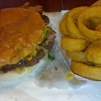 Duke's Grill - Bacon cheeseburger and onion rings - New American Near Me - Monroe, North Carolina Duke's Grill - Bacon cheeseburger and onion rings - New American Near Me - Monroe, North Carolina