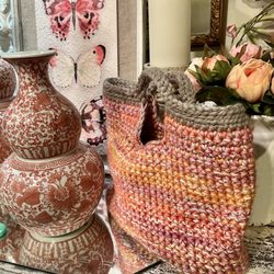 Cottage by the Creek - Handmade go green bag alongside beautiful new vases
