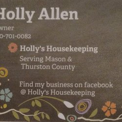 Holly's Housekeeping - Holly's Housekeeping business card