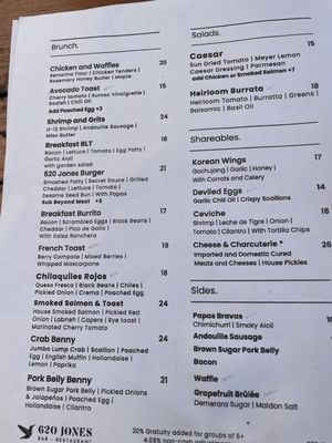Menu photo 1 620 Jones San Francisco, CA Menu photo 1 620 Jones San Francisco, CA