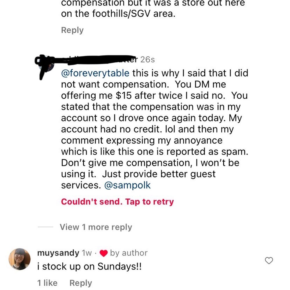 Everytable - They claim that me complaining about their mistake was Spam and therefore Instagram would not me post - Fast Food Near Me - Azusa, California Everytable - They claim that me complaining about their mistake was Spam and therefore Instagram would not me post - Fast Food Near Me - Azusa, California