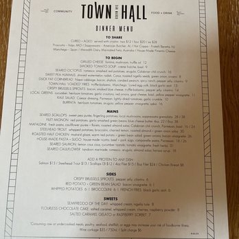 Town Hall - Menu - New American Near Me - Jacksonville, Florida Town Hall - Menu - New American Near Me - Jacksonville, Florida