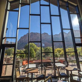 SpringHill Suites by Marriott Springdale Zion National Park - View from the breakfast area. - Hotels Near Me - Springdale, Utah