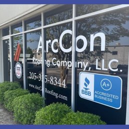 Exterior outside entrance of ArcCon Roofing Company - Storefront at our office location near Birmingham AL - Birmingham, Alabama Exterior outside entrance of ArcCon Roofing Company - Storefront at our office location near Birmingham AL - Birmingham, Alabama