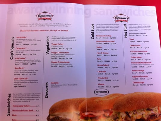 Menu photo 5 Capriotti's Sandwich Shop Sparks, NV Menu photo 5 Capriotti's Sandwich Shop Sparks, NV