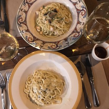 Cacio E Pepe - Cacio e Pepe and Spaghetti with Shrimp Ragú, Black Truffle, and Cuttlefish Purée - Italian Near Me - New York, New York Cacio E Pepe - Cacio e Pepe and Spaghetti with Shrimp Ragú, Black Truffle, and Cuttlefish Purée - Italian Near Me - New York, New York