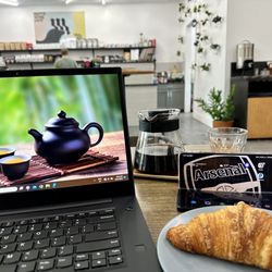 Mane Coffee - Pourover and Croissant