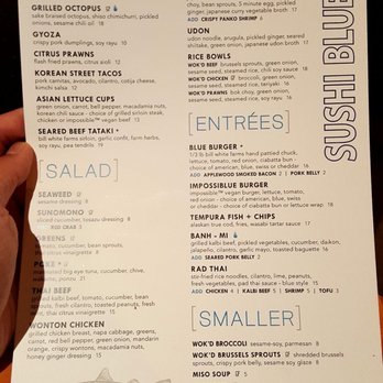 Sushi Blue - Menu Side 1 (01/30/20). @BillWhiteRestaurants #SushiBlueParkCity #ParkCity #Utah #Burger #Sushi - Sushi Bars Near Me - Park City, Utah Sushi Blue - Menu Side 1 (01/30/20). @BillWhiteRestaurants #SushiBlueParkCity #ParkCity #Utah #Burger #Sushi - Sushi Bars Near Me - Park City, Utah