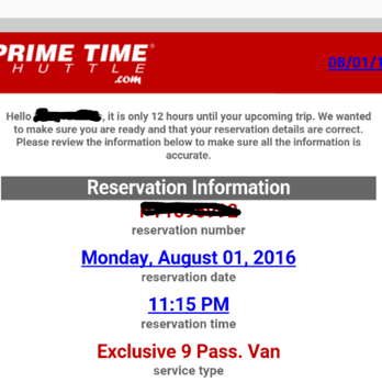 Prime Time Shuttle - Where were you Prime Time? Certainly not picking me up as confirmed via email. I will NEVER use your services again. - Airport Shuttles Near Me - Los Angeles, California