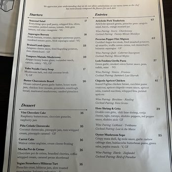 VIM Dining & Desserts - Menu - New American Near Me - Santa Cruz, California VIM Dining & Desserts - Menu - New American Near Me - Santa Cruz, California