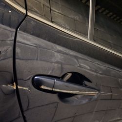 Maaco Auto Body Shop & Painting - Here is my car with damaged from the pipe on the wall.
