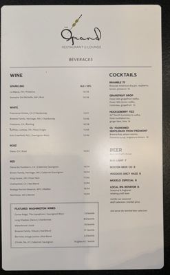 Menu photo 3 The Grand Restaurant & Lounge Spokane Falls, WA Menu photo 3 The Grand Restaurant & Lounge Spokane Falls, WA