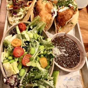 Pacific Catch - 3 Tacos (steak, shrimp, cod) with a salad - Seafood Near Me - Dublin, California Pacific Catch - 3 Tacos (steak, shrimp, cod) with a salad - Seafood Near Me - Dublin, California