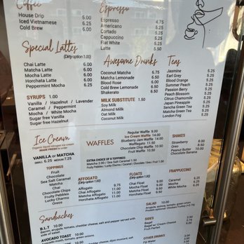 Awesome Coffee - Menu as of July 2022 - Ice Cream & Frozen Yogurt Near Me - Los Angeles, California