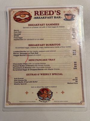 Menu photo 2 Reed’s Breakfast Bar New Hope, PA Menu photo 2 Reed’s Breakfast Bar New Hope, PA