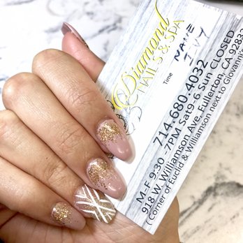 Diamond Nails - Nails done by Ivy! So pretty! Totally recommend. - Nail Salons Near Me - Fullerton, California Diamond Nails - Nails done by Ivy! So pretty! Totally recommend. - Nail Salons Near Me - Fullerton, California