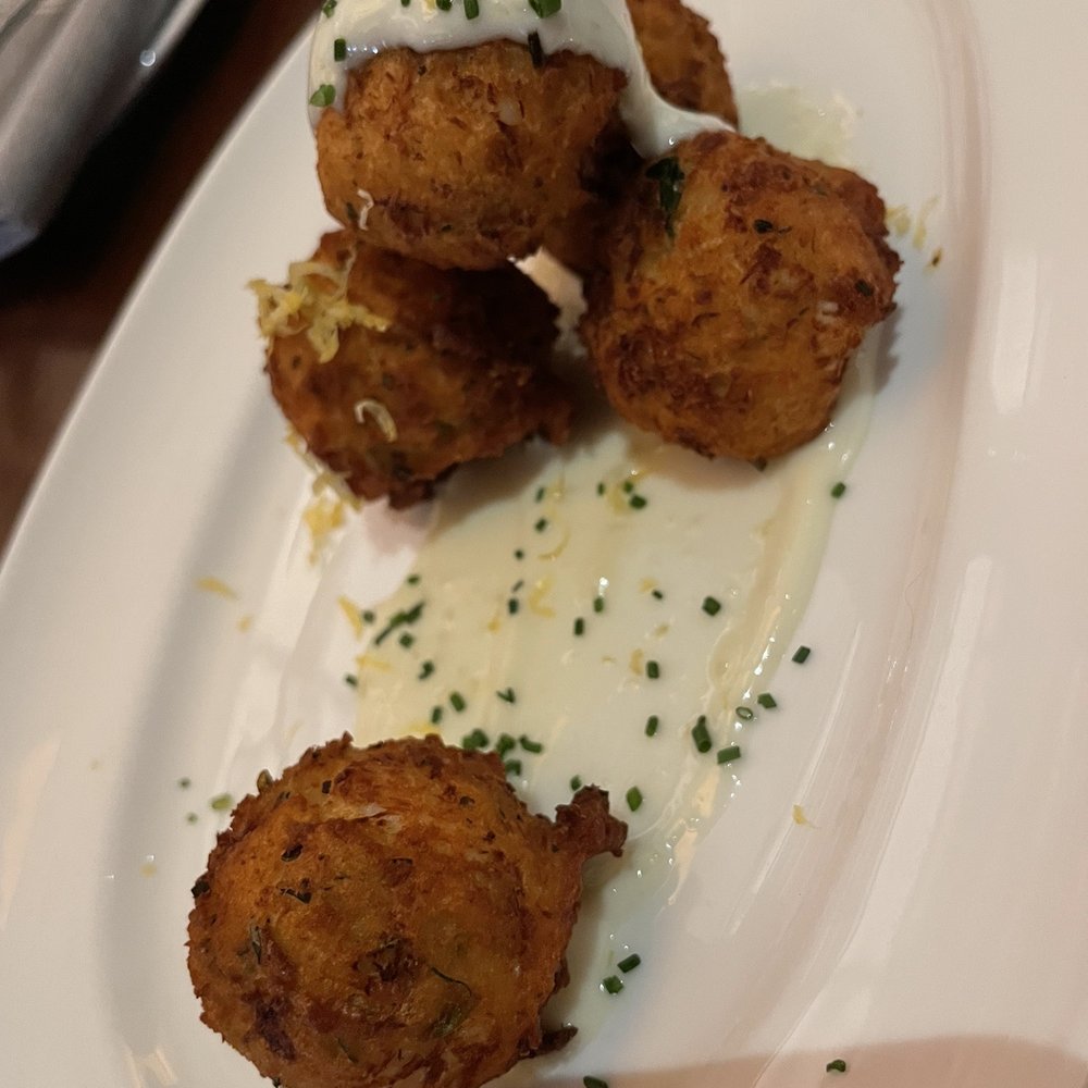Corinne Austin - Crab Croquettes - New American Near Me - Austin, Texas Corinne Austin - Crab Croquettes - New American Near Me - Austin, Texas