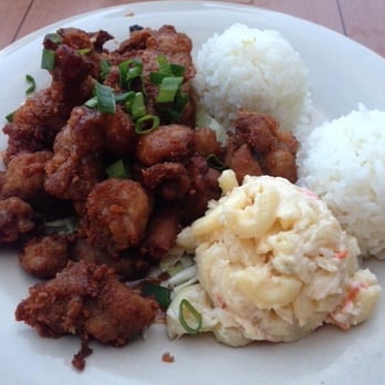 Aloha Mixed Plate - Mochi Chicken with rice and Mac salad . - Hawaiian Near Me - Lahaina, Hawaii Aloha Mixed Plate - Mochi Chicken with rice and Mac salad . - Hawaiian Near Me - Lahaina, Hawaii