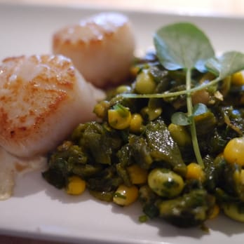 Root Down DIA - diver's scallops $15 also big thumbs up. but sub the hash if you don't like super spicy. - New American Near Me - Denver, Colorado Root Down DIA - diver's scallops $15 also big thumbs up. but sub the hash if you don't like super spicy. - New American Near Me - Denver, Colorado